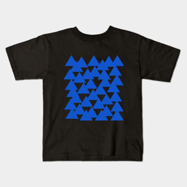 Cornflower Intertwined Triangles Pattern Kids T-Shirt by Random Beauty